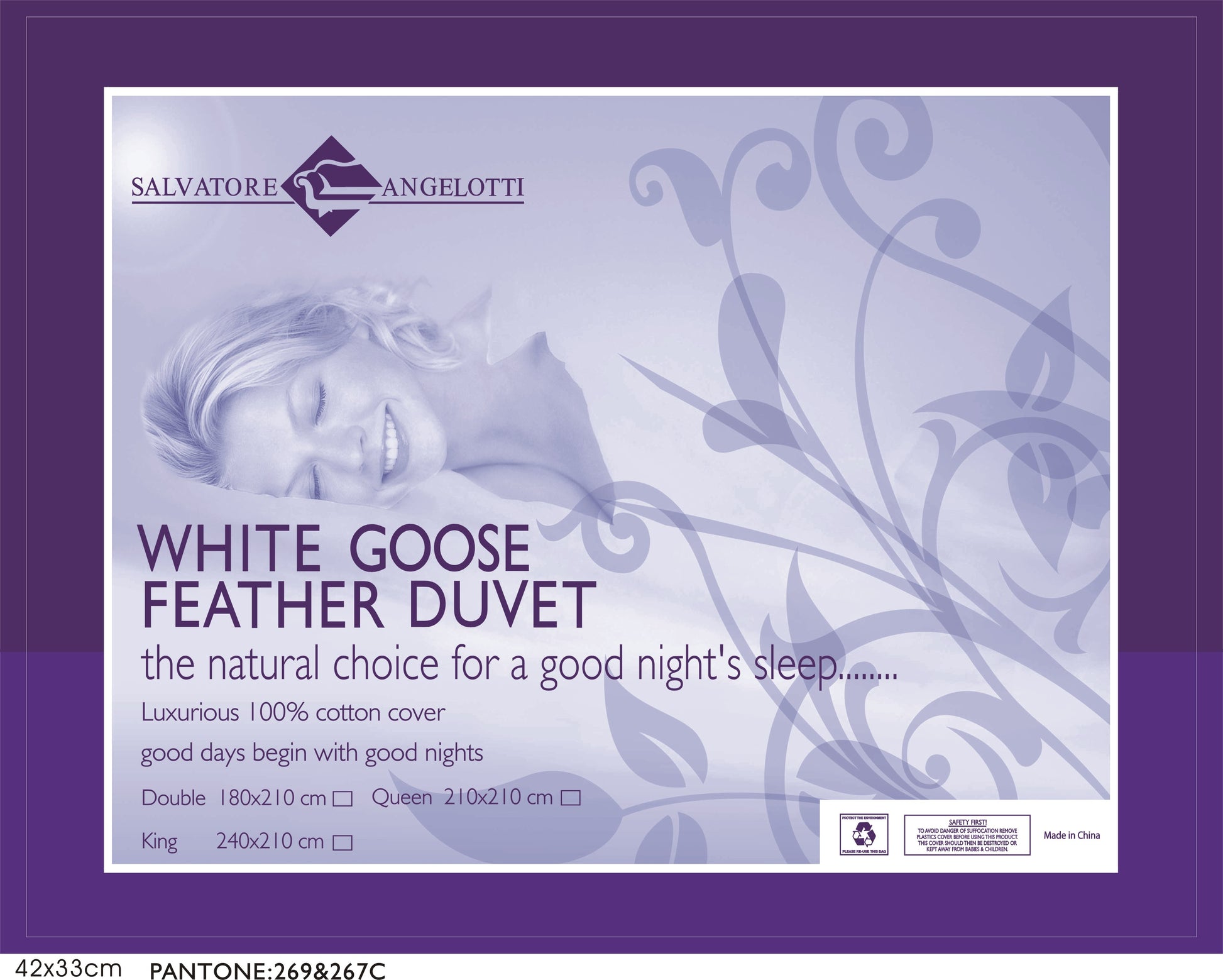 Single Quilt - 100% White Goose Feather