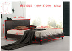 Double Pu Leather Bed Frame Brown