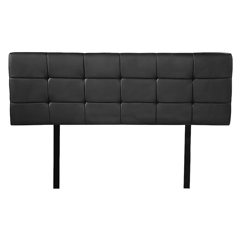 PU Leather Double Bed Deluxe Headboard Bedhead - Black - Melbourne Home & Living