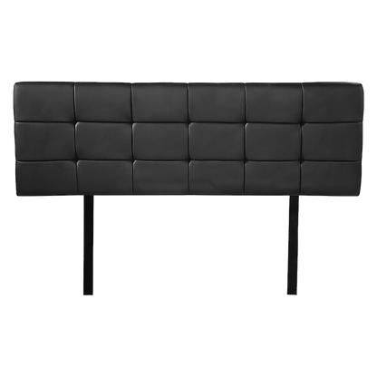 PU Leather Double Bed Deluxe Headboard Bedhead - Black - Melbourne Home & Living