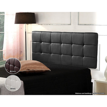 PU Leather Double Bed Deluxe Headboard Bedhead - Black - Melbourne Home & Living