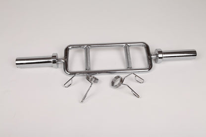 Chrome Olympic Tricep Bar Barbell Heavy Duty with Spring Collars