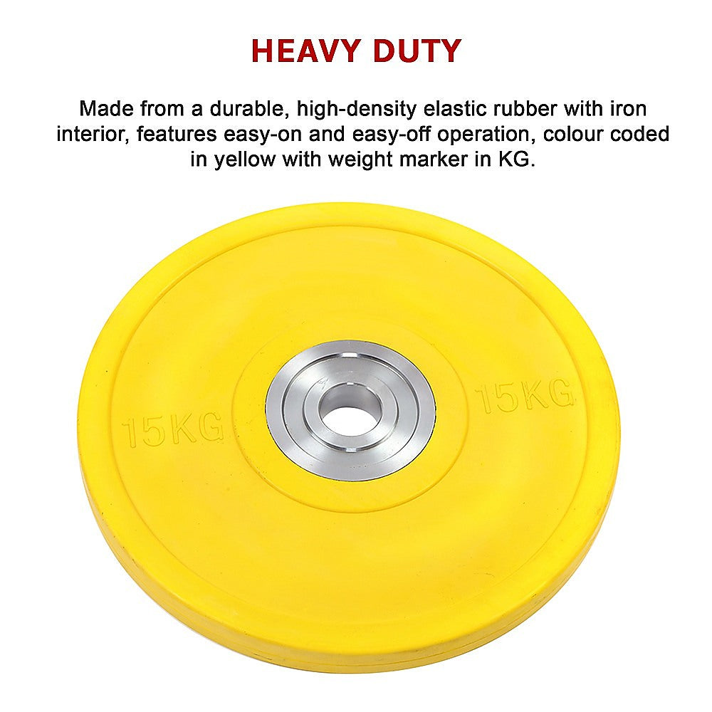 15KG PRO Olympic Rubber Bumper Weight Plate - Melbourne Home & Living