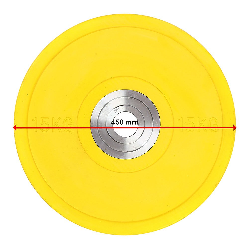 15KG PRO Olympic Rubber Bumper Weight Plate - Melbourne Home & Living