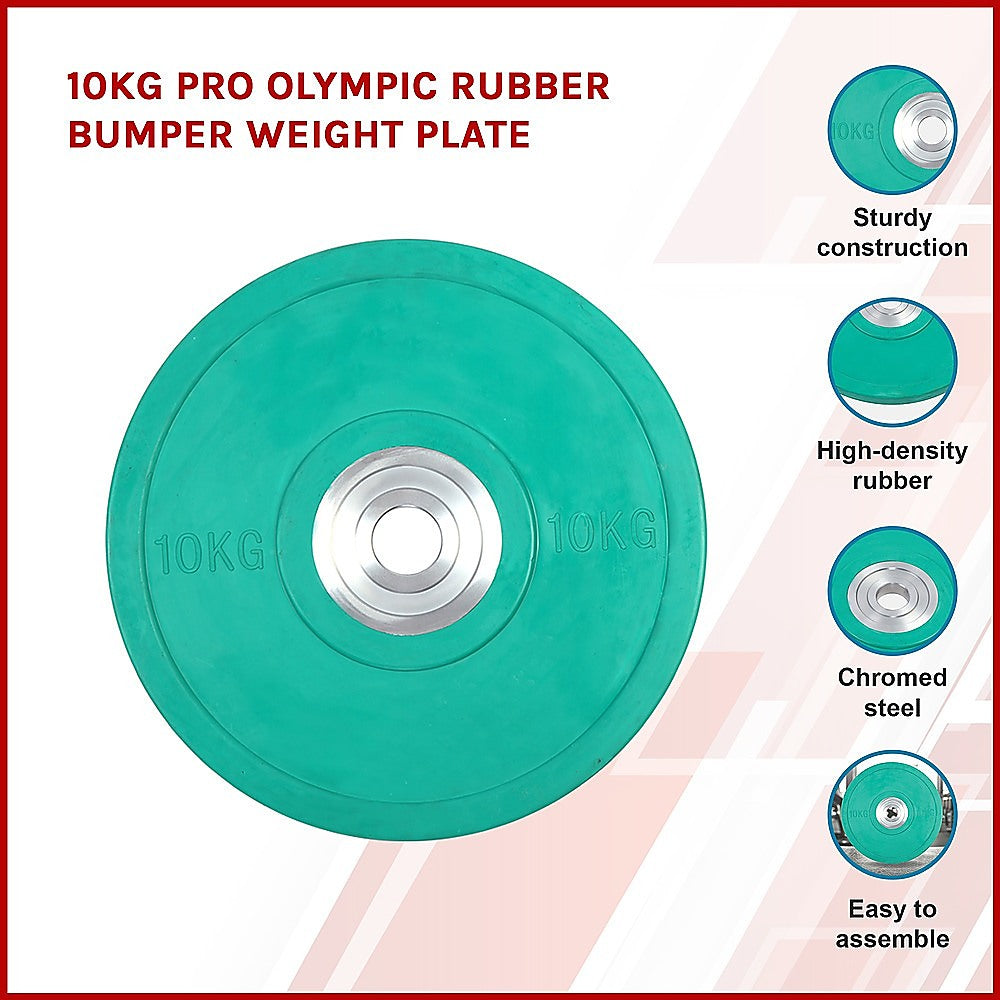 10KG PRO Olympic Rubber Bumper Weight Plate - Melbourne Home & Living