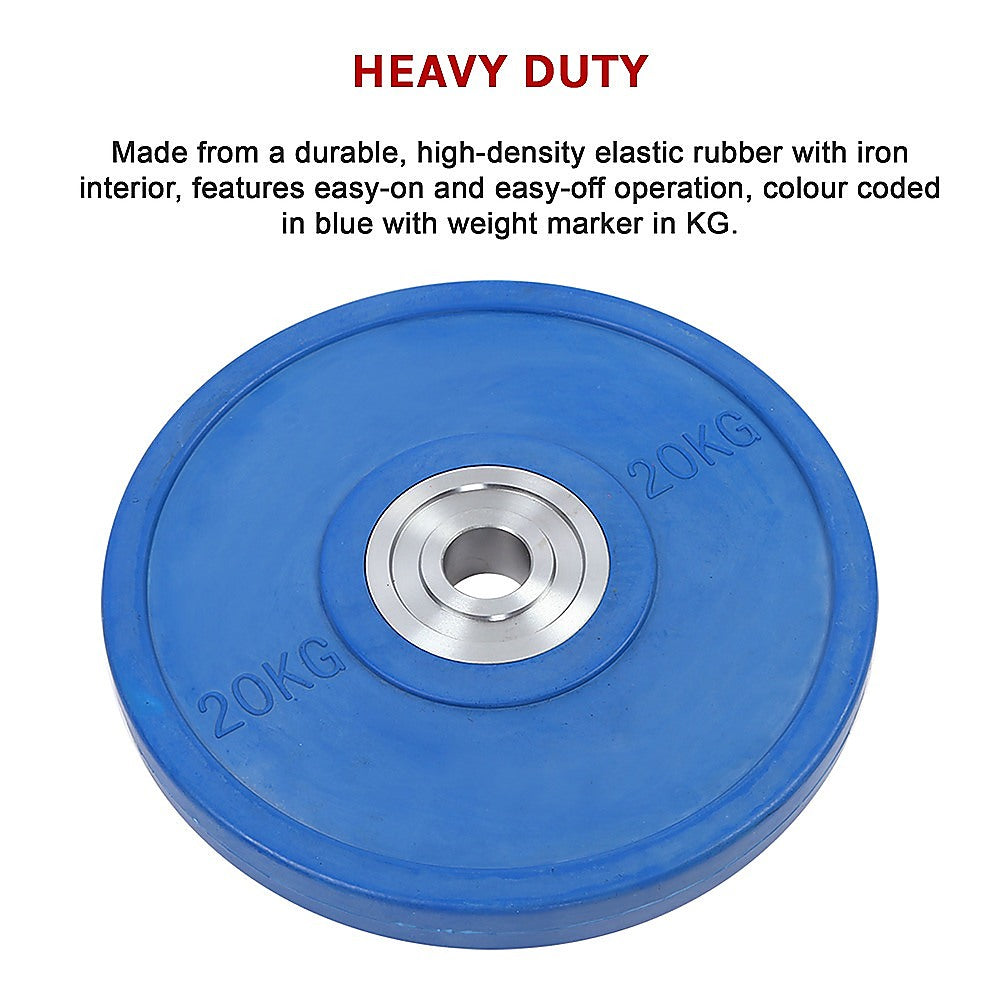20KG PRO Olympic Rubber Bumper Weight Plate - Melbourne Home & Living