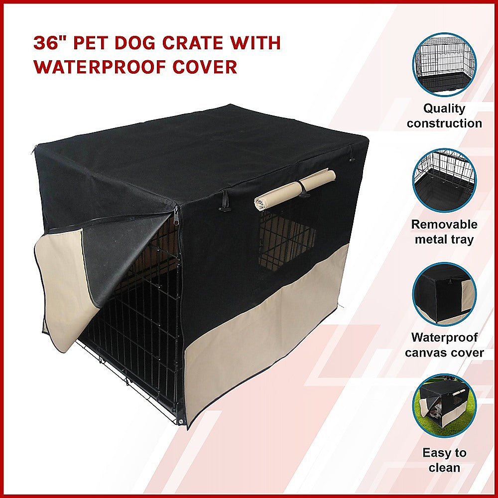 36" Pet Dog Crate with Waterproof Cover - Melbourne Home & Living