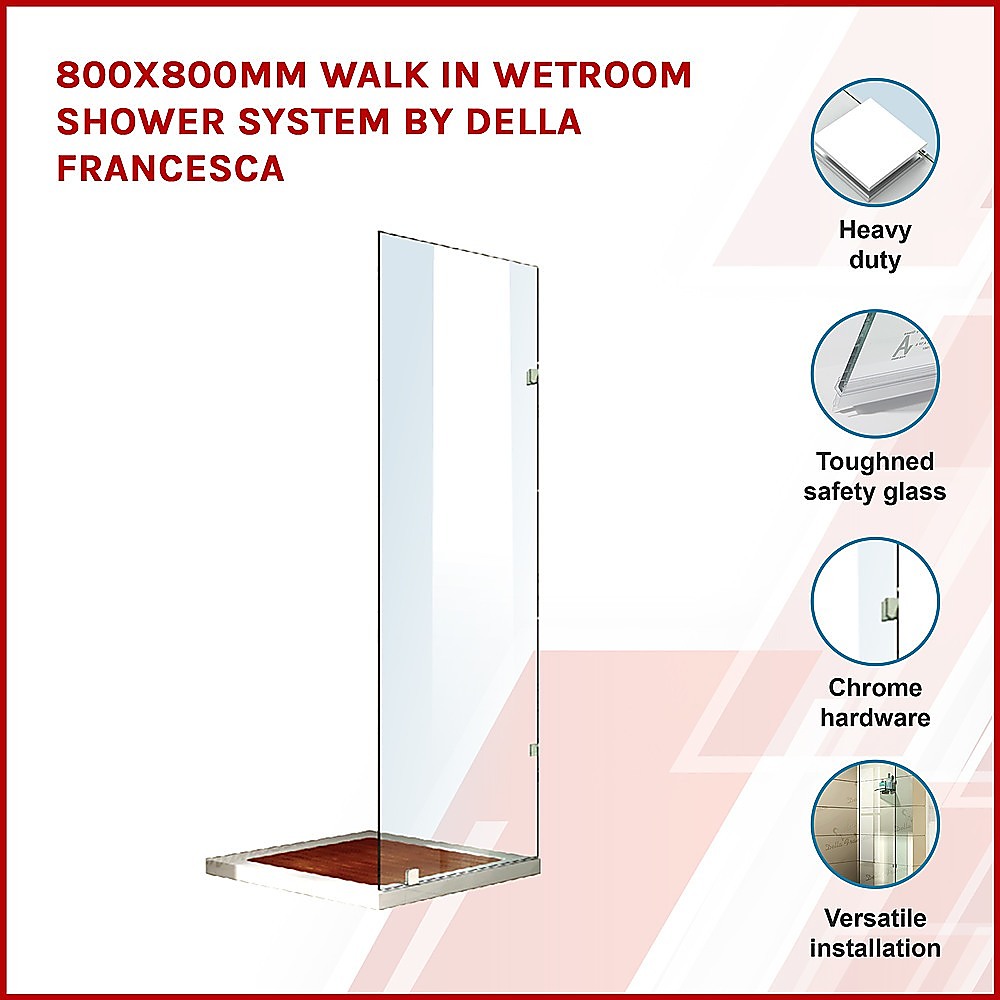 800x800mm Walk In Wetroom Shower System By Della Francesca - Melbourne Home & Living