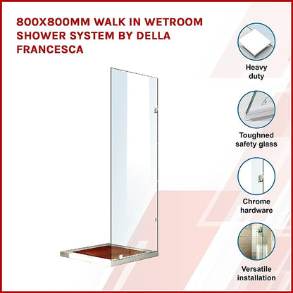 800x800mm Walk In Wetroom Shower System By Della Francesca - Melbourne Home & Living