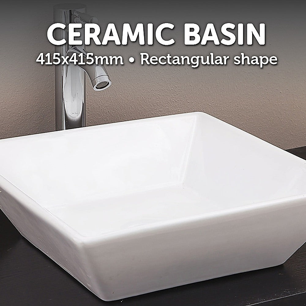 Bathroom Ceramic Rectangular Above Countertop Basin for Vanity - Melbourne Home & Living