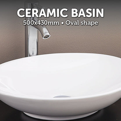 Bathroom Ceramic Oval Above Countertop Basin for Vanity - Melbourne Home & Living