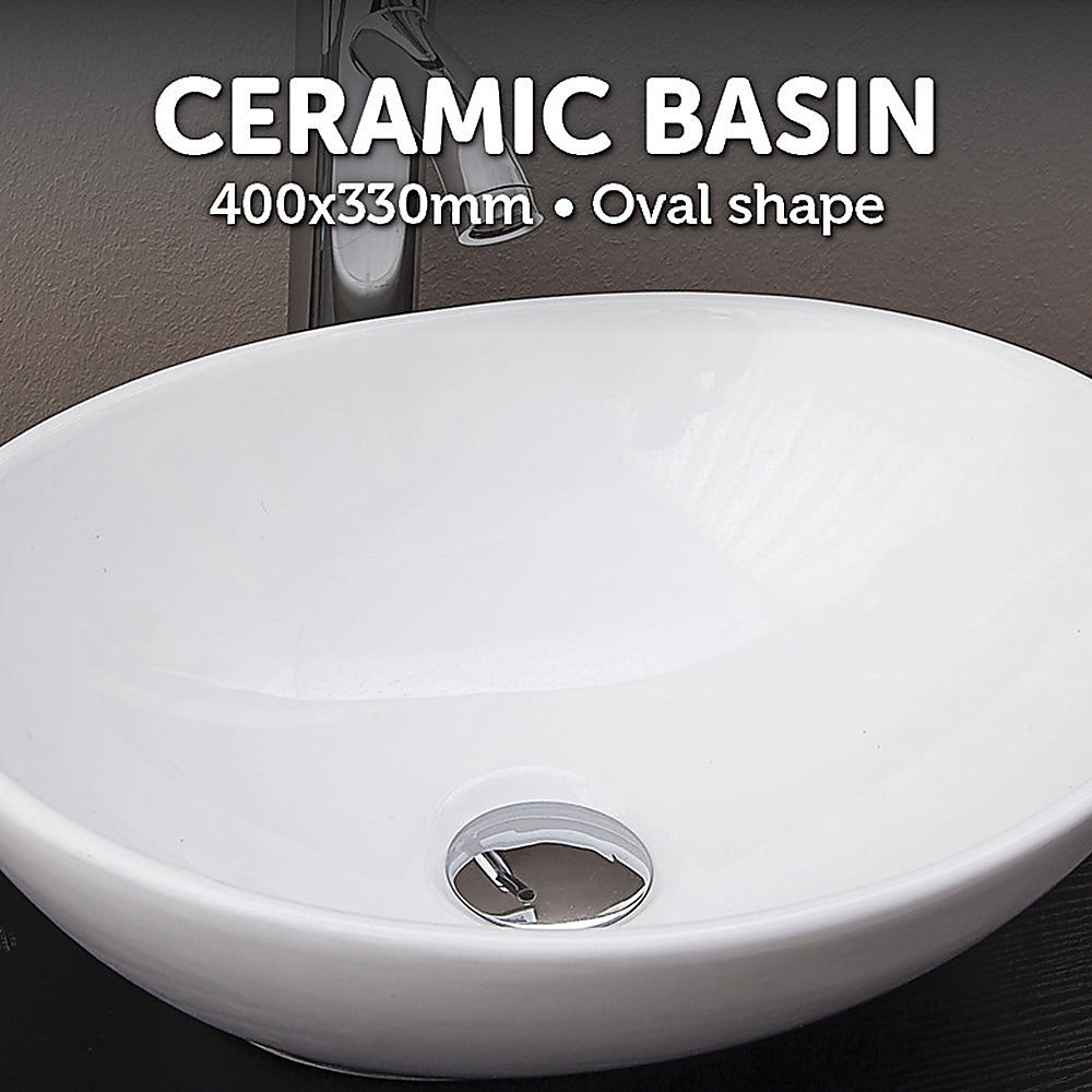 Above Counter Bathroom Vanity Oval Ceramic Basin - Melbourne Home & Living