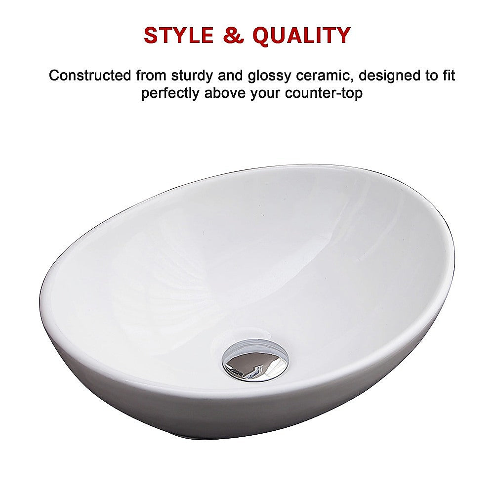 Above Counter Bathroom Vanity Oval Ceramic Basin - Melbourne Home & Living