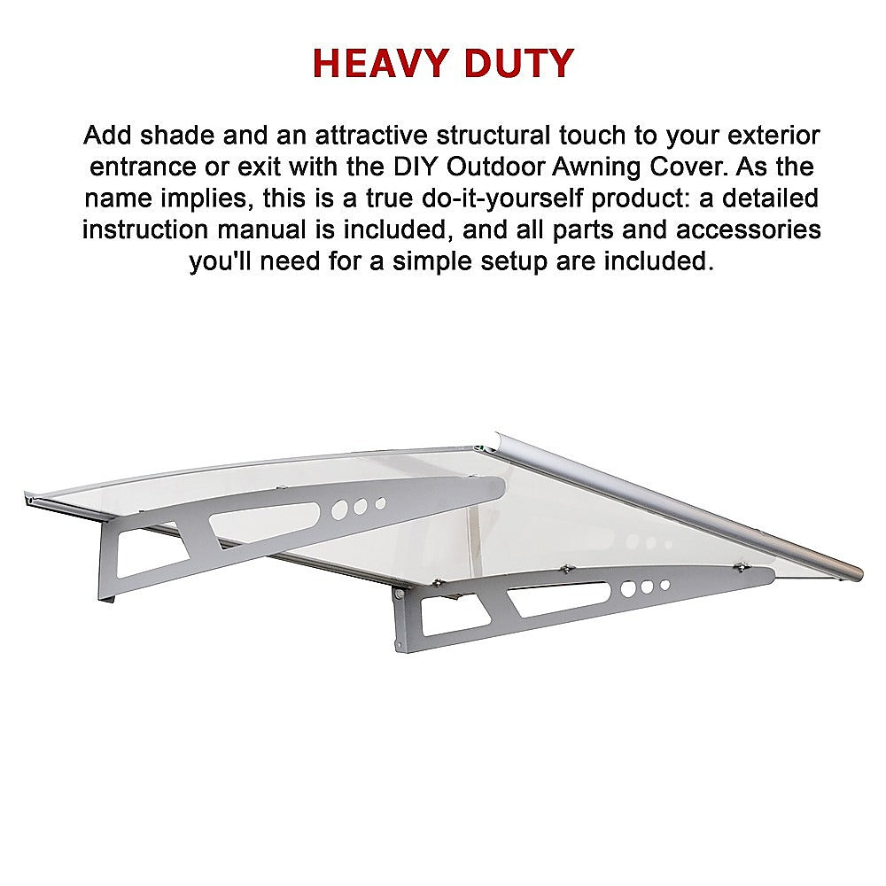 DIY Outdoor Awning Cover 1.4m x 1m Polycarbonate - Melbourne Home & Living
