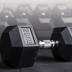 20KG Commercial Rubber Hex Dumbbell Gym Weight - Melbourne Home & Living