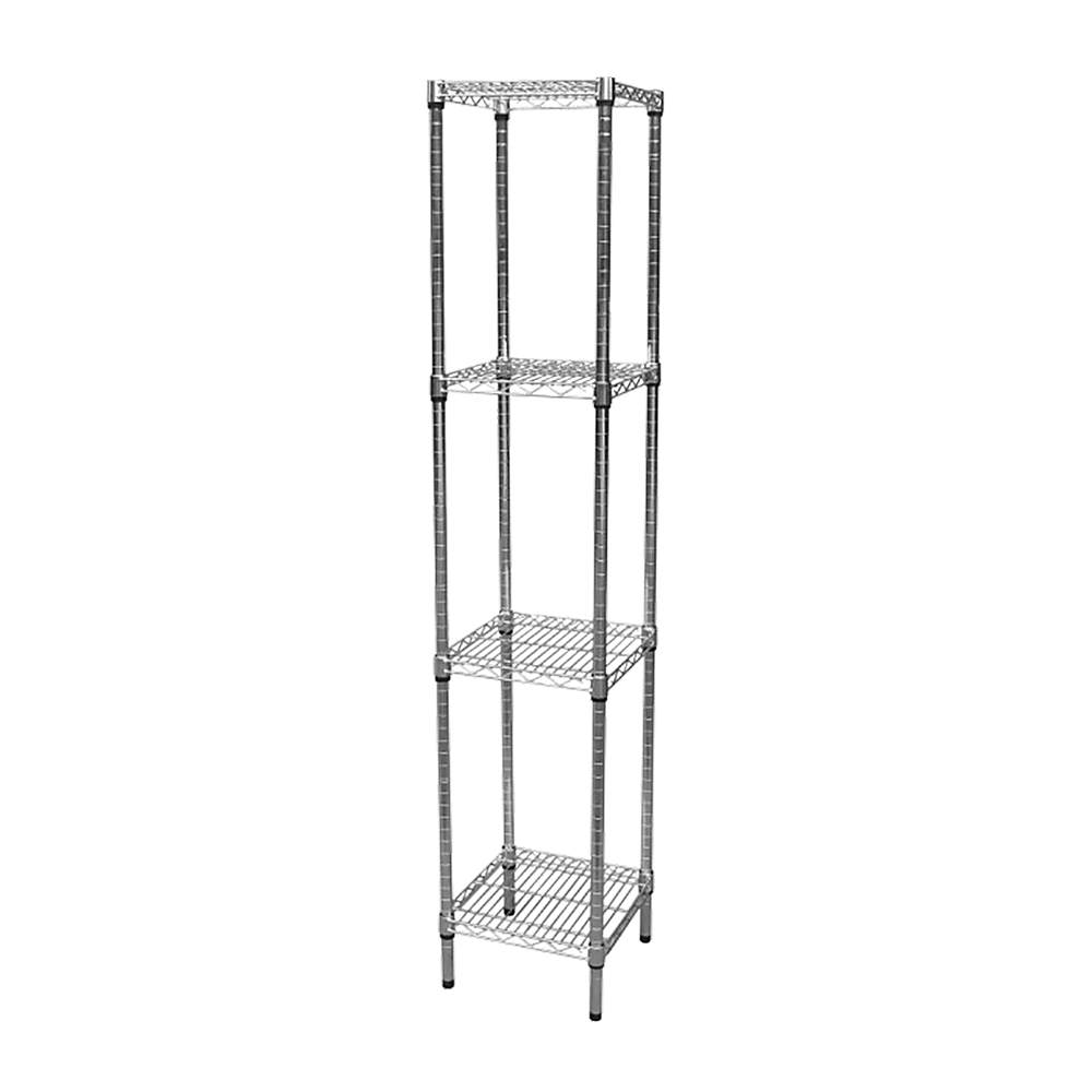 Modular Chrome Wire Storage Shelf 350 x 350 x 1800 Steel Shelving - Melbourne Home & Living