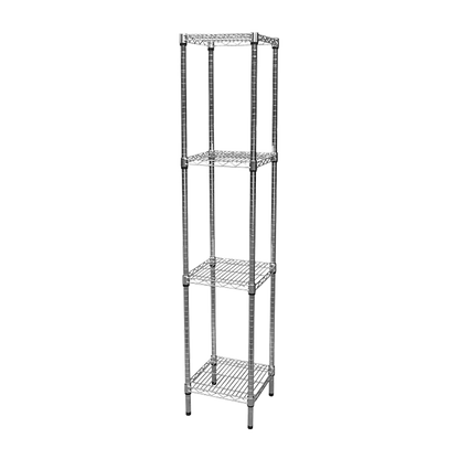 Modular Chrome Wire Storage Shelf 350 x 350 x 1800 Steel Shelving - Melbourne Home & Living