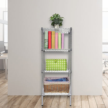 Modular Chrome Wire Storage Shelf 350 x 350 x 1800 Steel Shelving - Melbourne Home & Living