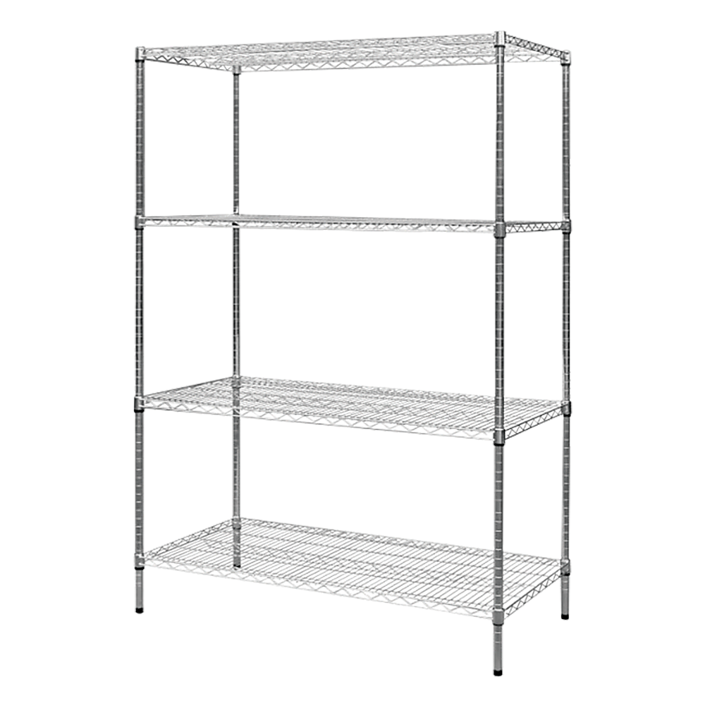 Modular Chrome Wire Storage Shelf 1200 x 600 x 1800 Steel Shelving - Melbourne Home & Living