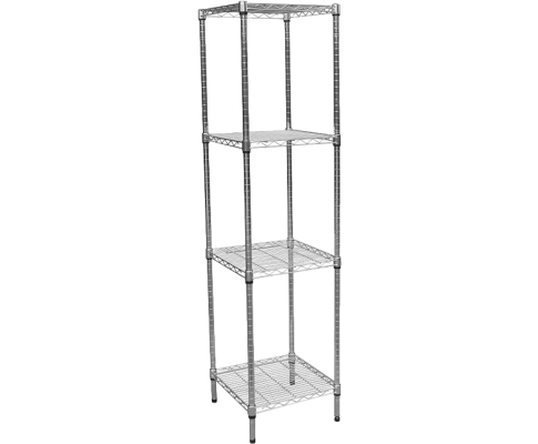 Modular Chrome Wire Storage Shelf 450 x 450 x 1800 Steel Shelving - Melbourne Home & Living