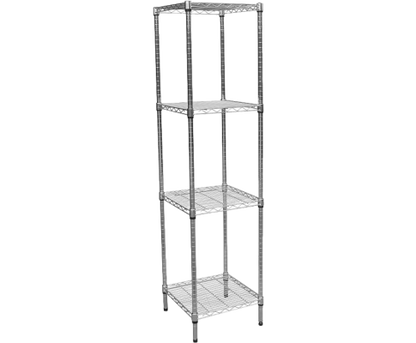 Modular Chrome Wire Storage Shelf 450 x 450 x 1800 Steel Shelving - Melbourne Home & Living