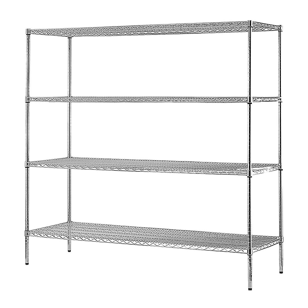 Modular Chrome Wire Storage Shelf 1500 x 450 x 1800 Steel Shelving - Melbourne Home & Living