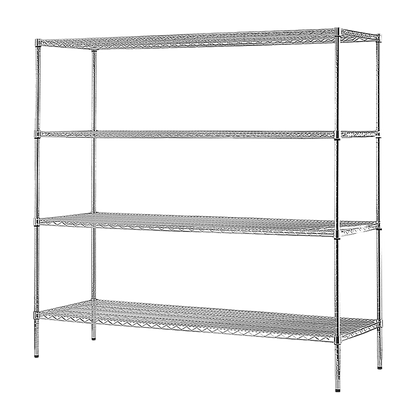 Modular Chrome Wire Storage Shelf 1500 x 450 x 1800 Steel Shelving - Melbourne Home & Living