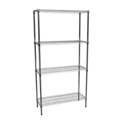 Modular Chrome Wire Storage Shelf 900 x 350 x 1800 Steel Shelving - Melbourne Home & Living