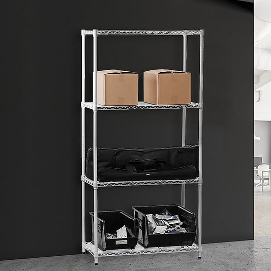 Modular Chrome Wire Storage Shelf 900 x 350 x 1800 Steel Shelving - Melbourne Home & Living