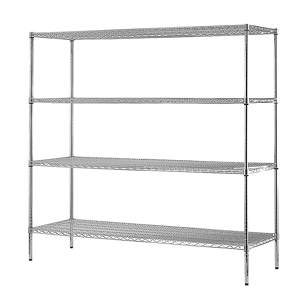 Modular Chrome Wire Storage Shelf 1500 x 600 x 1800 Steel Shelving - Melbourne Home & Living