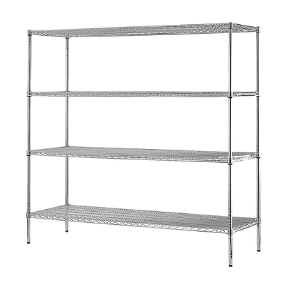 Modular Chrome Wire Storage Shelf 1500 x 600 x 1800 Steel Shelving - Melbourne Home & Living