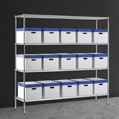 Modular Chrome Wire Storage Shelf 1500 x 600 x 1800 Steel Shelving - Melbourne Home & Living