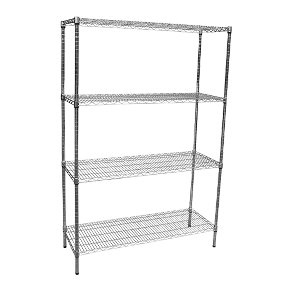 Modular Chrome Wire Storage Shelf 1200 x 450 x 1800 Steel Shelving - Melbourne Home & Living