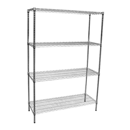 Modular Chrome Wire Storage Shelf 1200 x 450 x 1800 Steel Shelving - Melbourne Home & Living