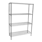 Modular Chrome Wire Storage Shelf 1200 x 450 x 1800 Steel Shelving
