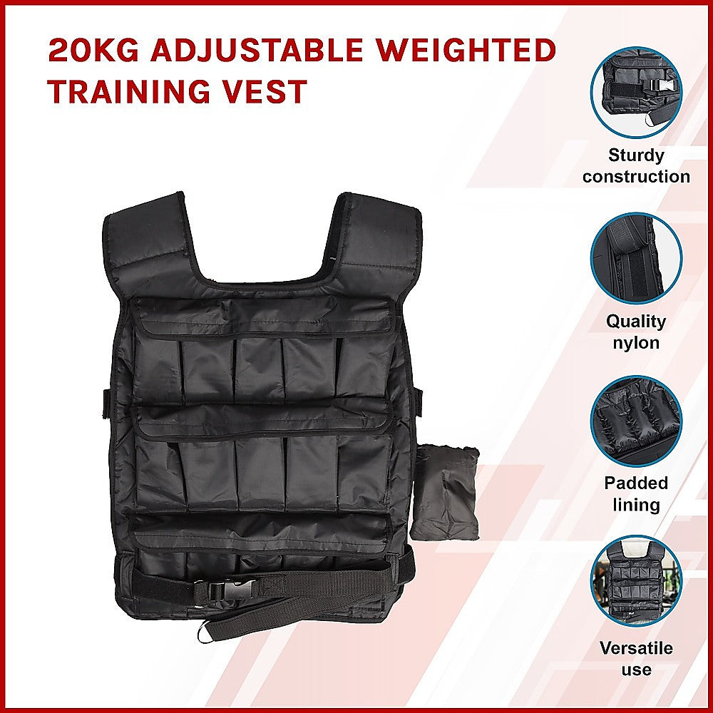 Adjustable Weighted Vest - 20 KG - Melbourne Home & Living