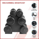 Dumbbell Weight Set - 12KG
