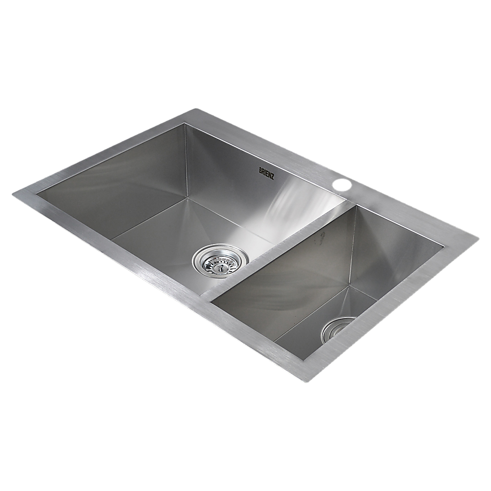 745x505mm Handmade Stainless Steel Topmount Kitchen Sink with Waste