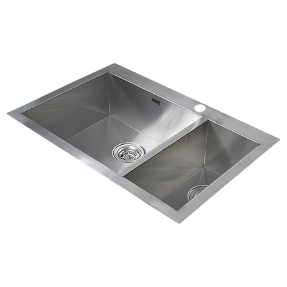 745x505mm Handmade Stainless Steel Topmount Kitchen Sink with Waste