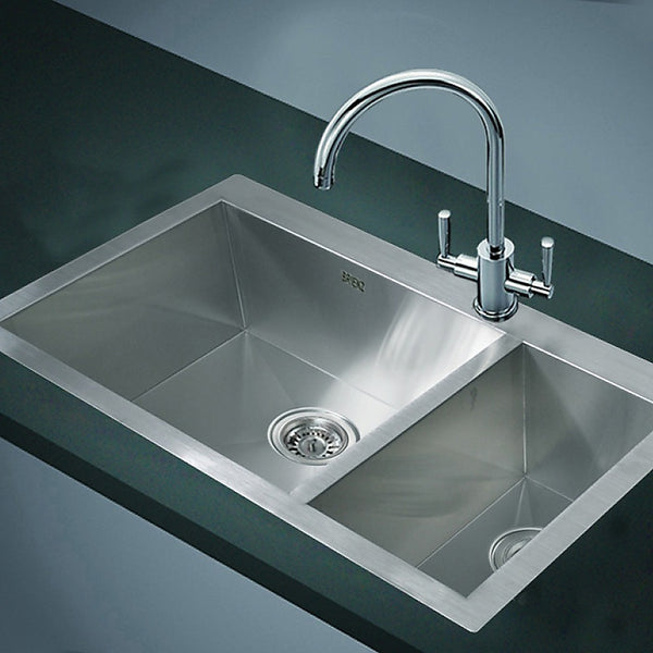  745x505mm Handmade Stainless Steel Topmount Kitchen Sink with Waste