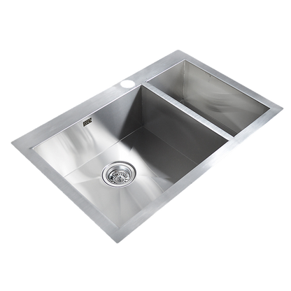 745x505mm Handmade Stainless Steel Topmount Kitchen Sink with Waste
