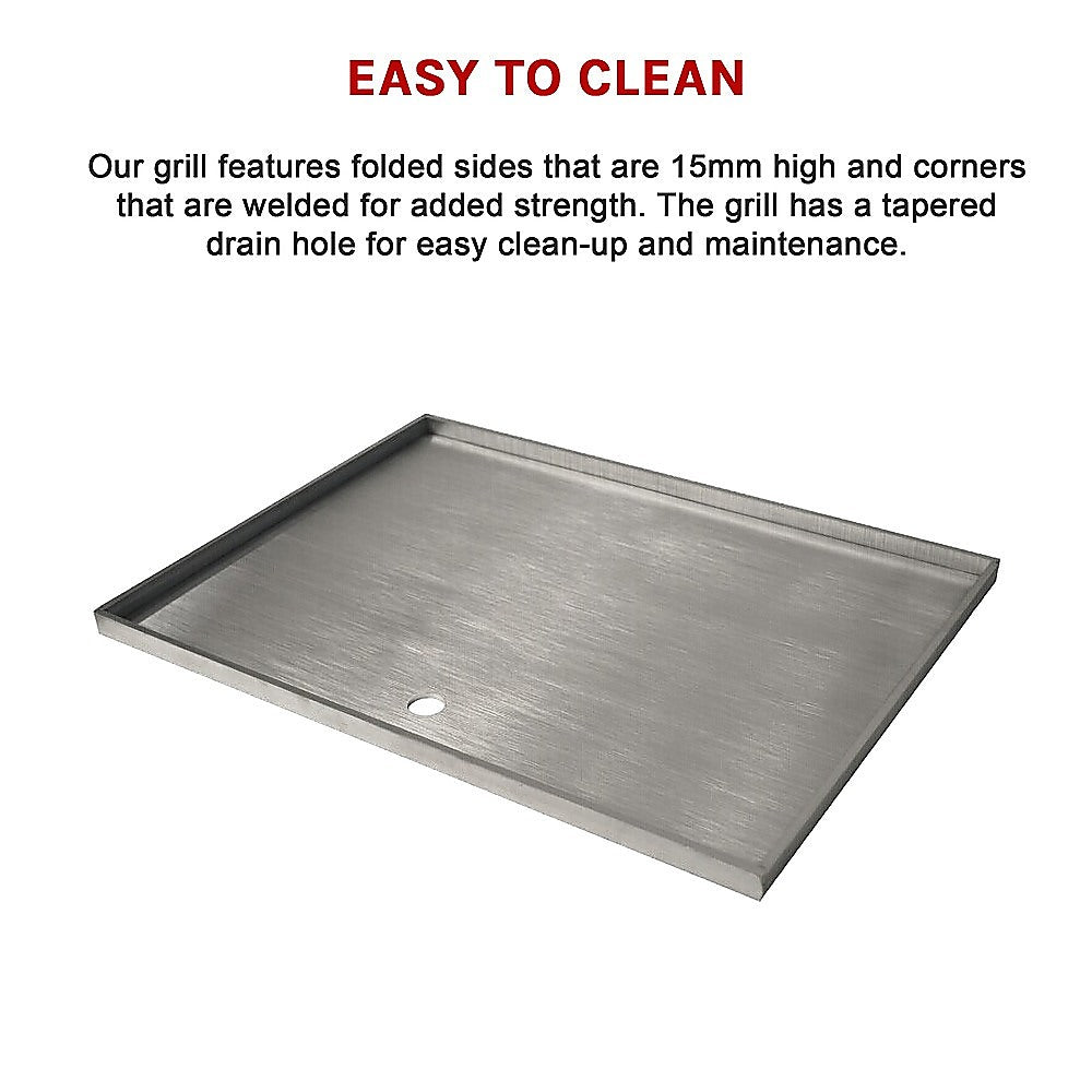 Stainless Steel BBQ Grill Hot Plate 42.5 X 32CM Premium 304 Grade - Melbourne Home & Living