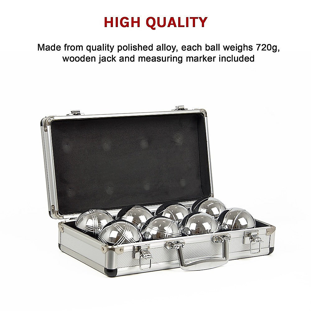 Deluxe Boules Bocce 8 Alloy Ball Set with Wooden Case - Melbourne Home & Living