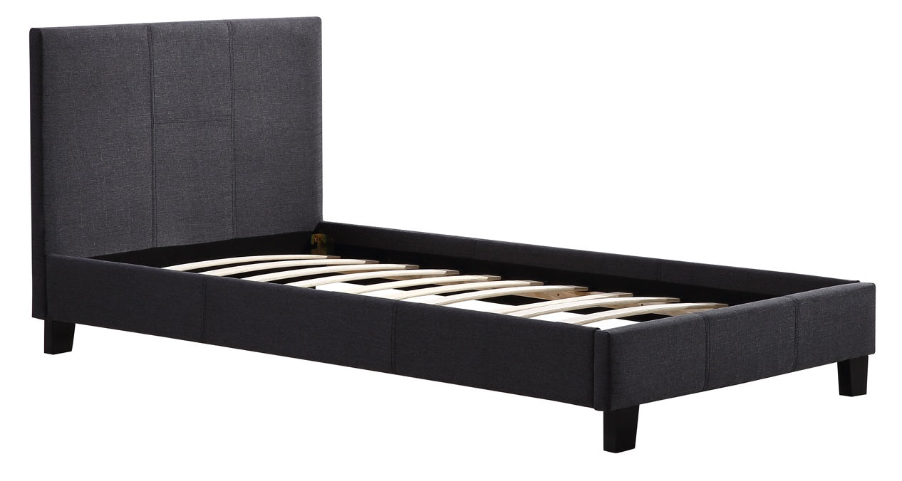 Single Linen Fabric Bed Frame Grey - Melbourne Home & Living