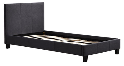 Single Linen Fabric Bed Frame Grey - Melbourne Home & Living