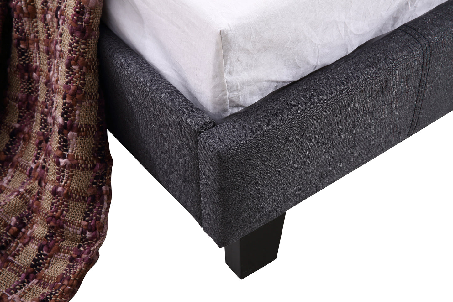 Single Linen Fabric Bed Frame Grey - Melbourne Home & Living