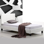 Single PU Leather Bed Frame White
