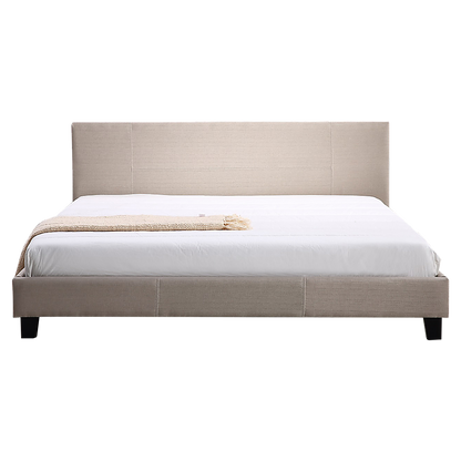 King Linen Fabric Bed Frame Beige - Melbourne Home & Living