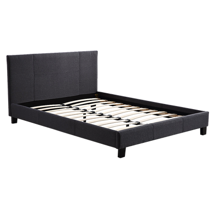 Double Linen Fabric Bed Frame Grey - Melbourne Home & Living
