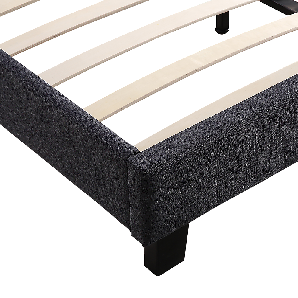 Queen Linen Fabric Bed Frame Grey - Melbourne Home & Living